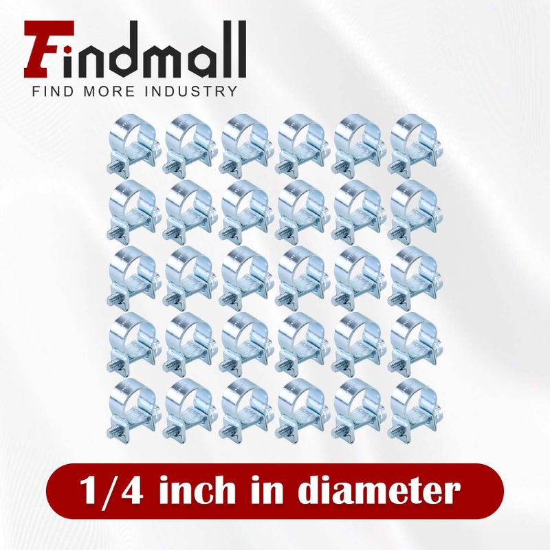 findmall 30Pcs 1/4" Fuel Injection Hose Clamp/Auto Fuel clamps - Image 2